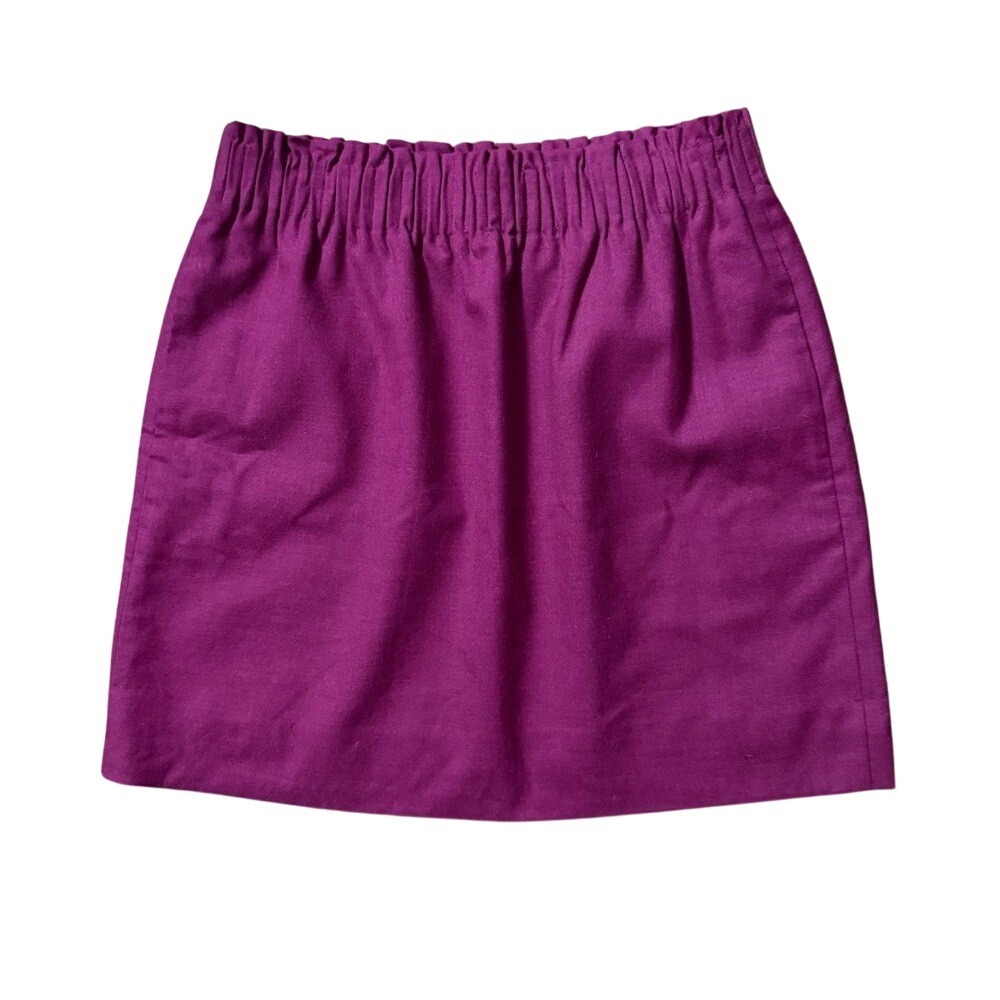 J.Crew Factory Wool Blend Mini Skirt Raspberry Pink Elastic Waist Pockets Size 6